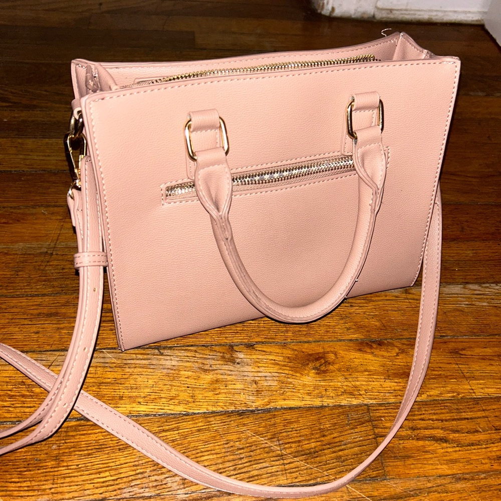 Nude pink Miztique crossbody satchel purse bag